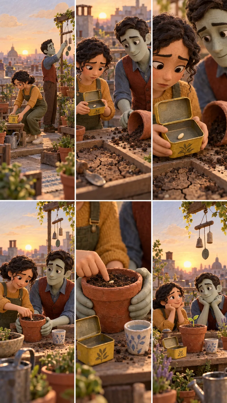 garden original six-panel static storyboard